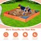 Orange Cedar and Pine Wood Kids Sandbox with Corner Seats for Outdoor Fun
